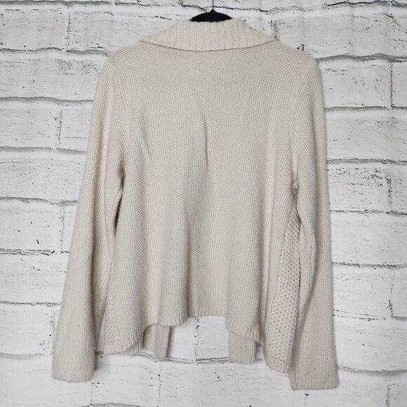 Chico's Womens Beige One Button Long Sleeve Knit Cardigan Sweater Sz 2 Large 12 - Picture 7 of 13